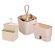 Kit para Pia Cozinha 3 Peças Porta Detergente e Esponja, Porta Talheres Tear Bege - Plasútil - Imagem 1
