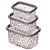 Jogo 3 Potes Conect Decorados 370ml, 600ml e 900ml - Plasútil - Imagem 1