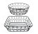 Jogo Cesta Aramada Metal Retangular e Redonda Galia Black Premium - Yazi - Imagem 1
