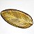 Travessa Petisqueira Vidro Luxo Centro de Mesa Folha Ouro Texturizado 30cm - Tuut - Imagem 2