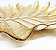 Travessa Vidro Centro de Mesa Folha Dourada Leaves 30cm - Tuut - Imagem 2