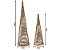 Jogo 2 Árvores Pinheiro Rattan Espiral Decor Rústico Iluminada LED 60cm e 40cm - Magizi - Imagem 5