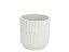 Vaso Cachepot Decorativo Cerâmica Dolomita Branco Minimalista Frisado 11,5cm - Tuut - Imagem 1