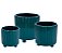 Conjunto Vaso Cachepot Decorativo Cerâmica Dolomita Verde Esmeralda 3 Peças - Tuut - Imagem 1