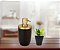 Porta Sabonete Líquido Plástico Black e Dourado e 2 Mini Vaso Cerâmica Suculenta - Imagem 2