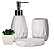 Conjunto para Banheiro Porcelana Branca Com Suculenta 4 Peças - Yangzi - Imagem 1