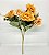 Jogo Buquê Mini Rosas Pêssego 5 Flores Folhagens Realistas 2 Unidades 30cm - Imagem 5