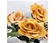 Jogo Buquê Mini Rosas Pêssego 5 Flores Folhagens Realistas 2 Unidades 30cm - Imagem 2