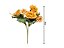 Jogo Buquê Mini Rosas Pêssego 5 Flores Folhagens Realistas 2 Unidades 30cm - Imagem 3