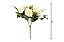 Jogo Buquê Mini Rosas Brancas 5 Flores Folhagens Realistas 2 Unidades 30cm - Imagem 3