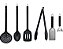 Jogo Utensílios Inox e Silicone Black Premium Henrique Fogaça 6 Peças - Tuut - Imagem 1