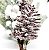 Galho Arranjo de Natal Fosco Folhas e Berries Nevado 40cm com Pinhas - Magizi - Imagem 2