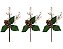 Jogo 2 Arranjos Pick De Natal Pinha Natural, Folhagens e Berries 22cm - Magizi - Imagem 1