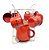 Kit Bule Esmaltado, Mini Canecas Vermelho Ágata Natal e Suporte Cromado 8 Peças  - Magizi - Imagem 1
