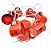 Kit Bule Esmaltado, Mini Canecas Vermelho Ágata Natal e Suporte Cromado 8 Peças  - Magizi - Imagem 3