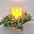 Jogo 2 Porta Velas Natal Guirlanda Verde Nevado 20cm com Vela Eletrônica LED 15cm - Magizi - Imagem 6