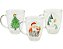 Jogo 3 Canecas Vidro Premium Papai Noel e Pinheiro de Natal 370ml - Magizi - Imagem 2