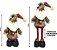 Jogo Papai Noel e Boneco de Neve Retrátil Pelúcia Encolhe e Estica 47cm Alpes Casaco Xadrez - Magizi - Imagem 4