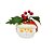 Jogo 3 Vasos Cachepot Cerâmica Natalina Papai Noel Planta Artificial Berries 10cm - Imagem 5