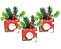 Kit 3 Vasos Cachepot de Natal Cerâmica Papai Noel com Planta Artificial 12cm - Imagem 1