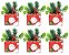 Kit 6 Vasos Cachepot de Natal Cerâmica Papai Noel com Planta Artificial 12cm - Imagem 1