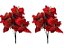 Kit 2 Buquê Natal Bico de Papagaio Vermelho Camurça 47cm - Imagem 1