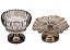 Conjunto Centro de Mesa Vidro e Metal Bronze Vitória Régia Luxo 2 Peças - Tuut - Imagem 1