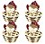 Kit 4 Cestos Natalino Palha Decorado Papai Noel Pelúcia 15cm - Master Christmas - Imagem 1