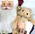 Papai Noel Casaco Vinho Luxo 40cm com Mini Urso Pelúcia, Sino Dourado e Saco Presentes - Master Christmas - Imagem 3