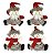 Kit 4 Bonecos Pelúcia Pendente Papai Noel e Boneco de Neve Cinza e Vinho 16cm - Master Christmas - Imagem 1