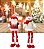 Kit Papai Noel e Boneco de Neve Sentado Perna Mole Pelúcia Vermelho e Branco Candy 48cm - Magizi - Imagem 5