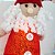 Jogo Papai Noel e Boneco de Neve Cone Iluminado LED Tricô Vermelho e Branco 30cm - Magizi - Imagem 7