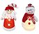 Jogo Papai Noel e Boneco de Neve Cone Iluminado LED Tricô Vermelho e Branco 30cm - Magizi - Imagem 1