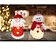 Jogo Papai Noel e Boneco de Neve Cone Iluminado LED Tricô Vermelho e Branco 30cm - Magizi - Imagem 4