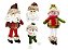 Kit Pelúcia Pendente Papai Noel e Boneco de Neve Tricot Scoth Xadrez Vermelho e Verde 13cm e 25cm - Magizi - Imagem 1