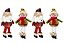 Kit Papai Noel e Boneco de Neve Pelúcia Pendente 25cm Tricot Scoth Xadrez Vermelho e Verde 4 Peças - Magizi - Imagem 1