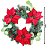 Guirlanda Decorada Luxo 3 Flores Bico de Papagaio Vermelho e Pinhas 40cm - Magizi - Imagem 2