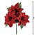 Jogo 2 Buquê Natal Bico de Papagaio Lamê Vermelho com 3 Flores 35cm - Magizi - Imagem 3