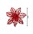 Kit 3 Flores Pick Natal Bico de Papagaio Glitter Vermelho Vazado 15cm - Magizi - Imagem 3