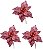 Kit Flor Natal Bico de Papagaio Pick Veludo Glitter Rosê Gold 30cm 3 Unidades - Magizi - Imagem 1