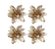 Kit Galho Arranjo Flor Natal Gliter Champanhe 8cm 4 Un - Imagem 1