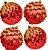 Kit 4 Bolas Natal Mix Decoradas Vermelho Luxo 10cm Lantejoulas e Glitter Dourado - Magizi - Imagem 1