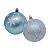 Kit 4 Bolas de Natal Decoradas Luxo 8cm Azul e Branco Glitter - Magizi - Imagem 6