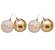 Kit 4 Bolas de Natal Decoradas Luxo 8cm Branco e Dourado Mini Estrelas - Magizi - Imagem 1