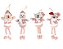 Kit 4 Bonecos Perna Longa Pelúcia Rosa Natal Pendente 25cm - Imagem 1