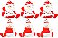 Kit 6 Bonecos Pendentes Pelúcia Papai Noel e Boneco de Neve Vermelho e Branco 16cm - Master Christmas - Imagem 1