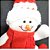 Kit Boneco de Neve e Papai Noel Pelúcia Pendente Vermelho e Branco 16cm 4 Unidades - Master Christmas - Imagem 2