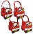 Kit 4 Cachepô Feltro Natal Carro com Alça Decorado Papai Noel e Boneco de Neve 20cm - Master Christmas - Imagem 1