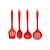 Jogo Utensílios Cozinha Colher, Espátula, Concha e Escumadeira Silicone Vermelho - Quality House - Imagem 2