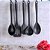 Jogo Utensílios de Cozinha Colheres Silicone Preto Black 6 Peças e Suporte de Parede - Quality House - Imagem 2